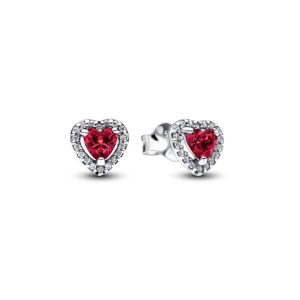 Сережки Pandora Об’ємне червоне серце 298427C04