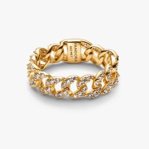 Каблучка Pandora Кубинське плетіння з паве 163557C01