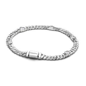 Браслет Pandora Серце з кубинським плетінням 594226C01