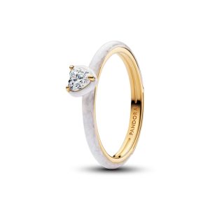 Каблучка Pandora Ме Біле серце чакри 163088C01